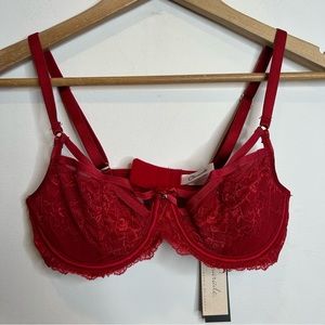 Charade by Change Maggie 3/4 Padded Red Lace Bra